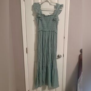 NWOT - August Sky - Fiona Square Neck Smocked Midi Dress - Medium